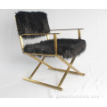 Chaise de salon de luxe moderne fabriquée aux cheveux d'orcoppermongoliens